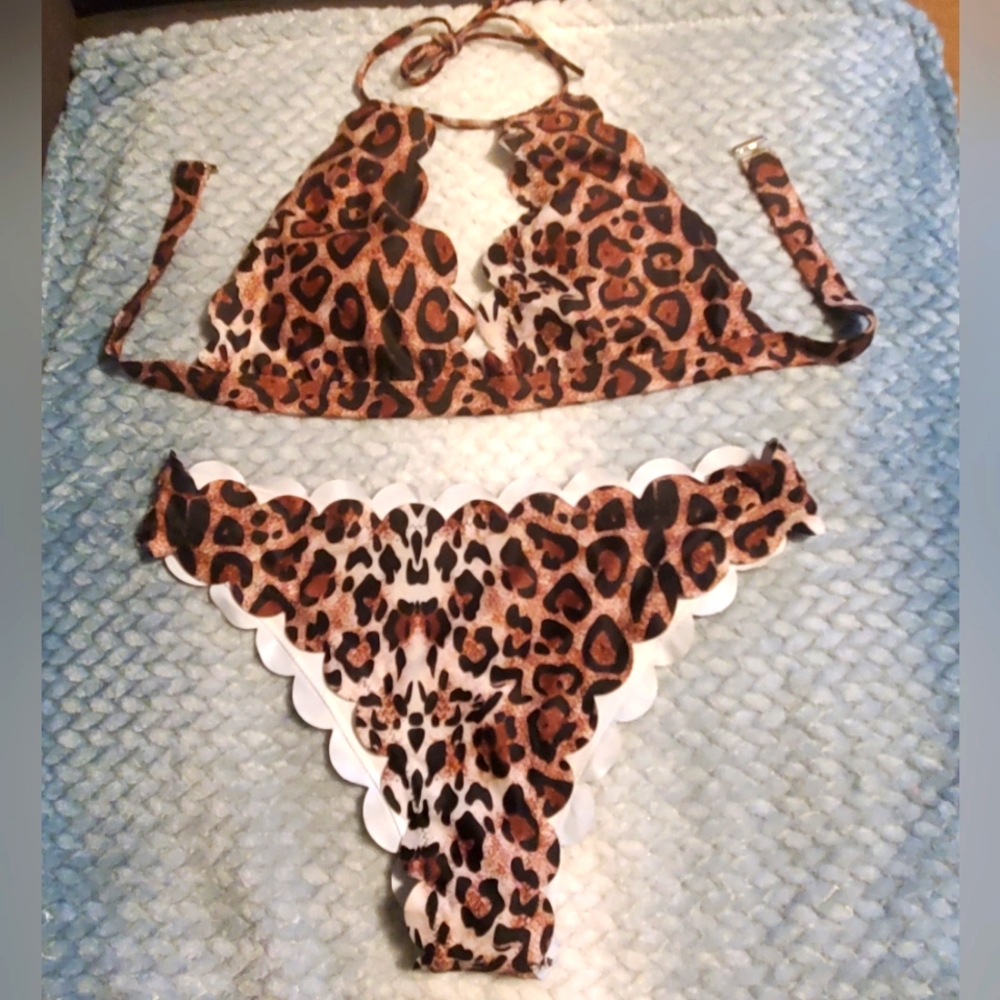 Leopard Print Bikini Swimsuit